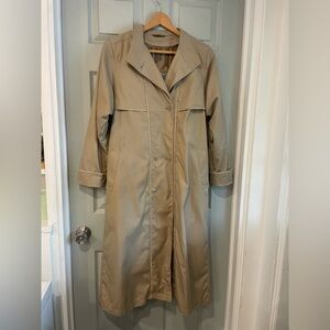 Cyclone Women's 8 Vintage 80s Romania Made Classic Lined Tan Trench Coat